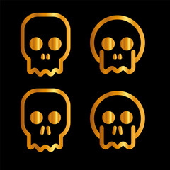 Skulls and crossbones. Skulls with cross icon collection isolated on white background. Death logo, symbol, sign. pirate symbol. Vector graphic. 