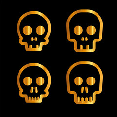 Skulls and crossbones. Skulls with cross icon collection isolated on white background. Death logo, symbol, sign. pirate symbol. Vector graphic. 