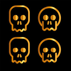 Skulls and crossbones. Skulls with cross icon collection isolated on white background. Death logo, symbol, sign. pirate symbol. Vector graphic. 