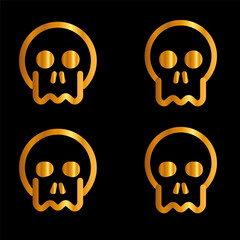 Skulls and crossbones. Skulls with cross icon collection isolated on white background. Death logo, symbol, sign. pirate symbol. Vector graphic. 