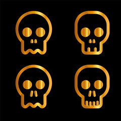 Skulls and crossbones. Skulls with cross icon collection isolated on white background. Death logo, symbol, sign. pirate symbol. Vector graphic. 