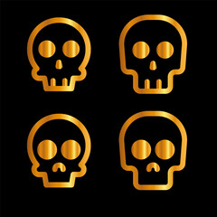 Skulls and crossbones. Skulls with cross icon collection isolated on white background. Death logo, symbol, sign. pirate symbol. Vector graphic. 