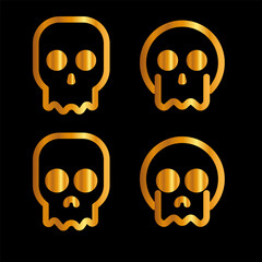 Skulls and crossbones. Skulls with cross icon collection isolated on white background. Death logo, symbol, sign. pirate symbol. Vector graphic. 