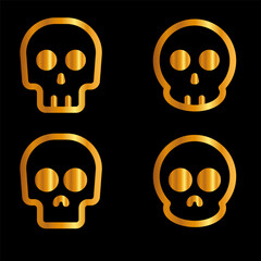 Skulls and crossbones. Skulls with cross icon collection isolated on white background. Death logo, symbol, sign. pirate symbol. Vector graphic. 