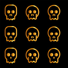 Skulls and crossbones. Skulls with cross icon collection isolated on white background. Death logo, symbol, sign. pirate symbol. Vector graphic. 