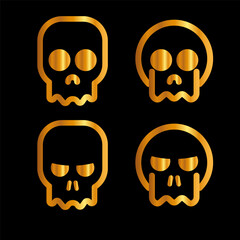 Skulls and crossbones. Skulls with cross icon collection isolated on white background. Death logo, symbol, sign. pirate symbol. Vector graphic. 