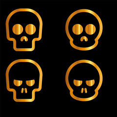 Skulls and crossbones. Skulls with cross icon collection isolated on white background. Death logo, symbol, sign. pirate symbol. Vector graphic. 
