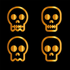 Skulls and crossbones. Skulls with cross icon collection isolated on white background. Death logo, symbol, sign. pirate symbol. Vector graphic. 
