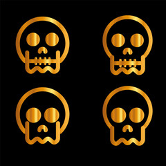 Skulls and crossbones. Skulls with cross icon collection isolated on white background. Death logo, symbol, sign. pirate symbol. Vector graphic. 