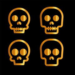 Skulls and crossbones. Skulls with cross icon collection isolated on white background. Death logo, symbol, sign. pirate symbol. Vector graphic. 