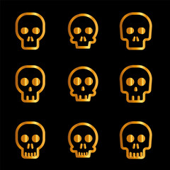 Skulls and crossbones. Skulls with cross icon collection isolated on white background. Death logo, symbol, sign. pirate symbol. Vector graphic. 
