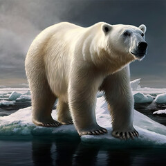 Obraz na płótnie Canvas Polar bear in its natural habitat ,illustration, AI generated