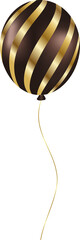 Brown balloon with golden details. Balloon for party decoration