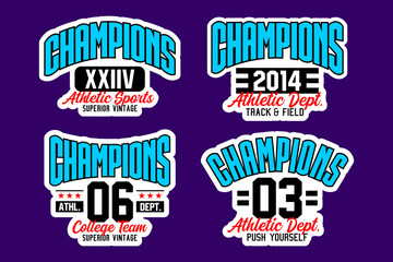Set champions of vintage retro badges and labels - 581138537