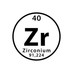 Zirconium element periodic table icon vector logo design template