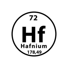 Hafnium element periodic table icon vector logo design template