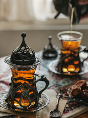 A cup of tea as takjil or ifthar or berbuka in Ramadhan mont