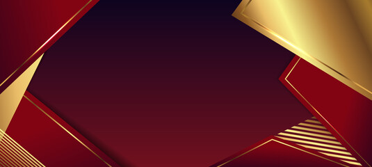 Abstract luxury gold red background with golden lines . Luxury and elegant design.
