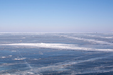 Frozen beautiful Lake Baikal in Siberia, Russia
