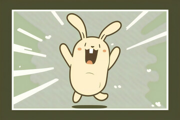 a happy bunny screaming