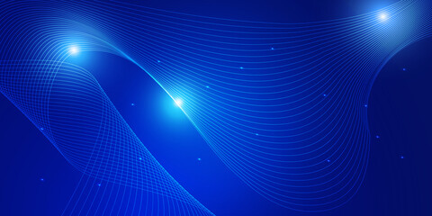 Futuristic technology background.  Blue line wave light screen abstract illustration.
