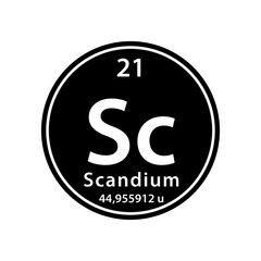 Scandium element periodic table icon vector logo design template
