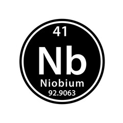 Niobium element periodic table icon vector logo design template