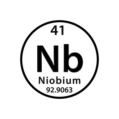 Niobium element periodic table icon vector logo design template