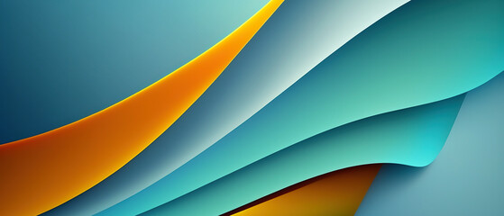 Abstract wide background with lines and waves for design or banner. Generative AI