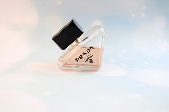 pink prada perfume isolated