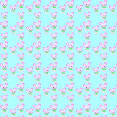 Pink cute mouse pattern