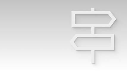 Direction Sign Icon Modern Clean Presentation Background with Soft Shadow and Copy Space