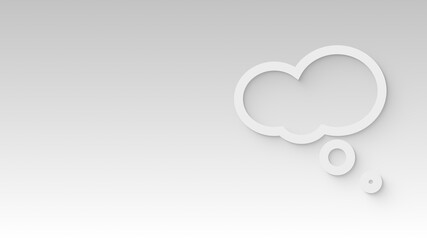 Thought Bubble Abstract Icon Modern Clean Presentation Background with Soft Shadow and Copy Space