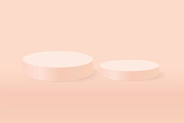 realistic 3d podium with a semi-circle backdrop. Abstract vector rendering geometric platform. Product display presentation. Minimal scene