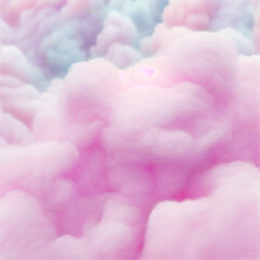 Colorful pink fluffy cotton candy background. Ai Generated