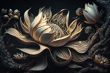 wallpaper flowers - Generative AI