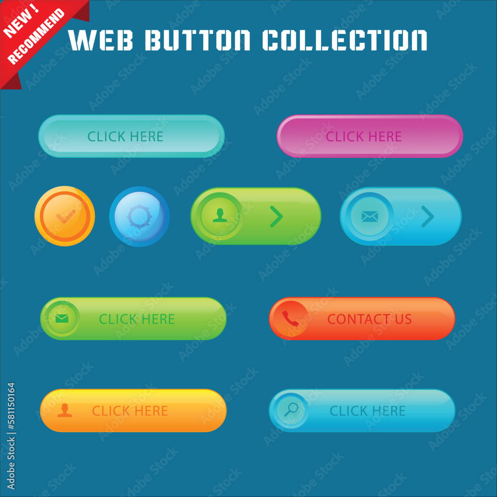 Wall mural cta web button collection