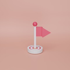 3D Flag in the middle of target