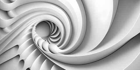 Abstract white spiral background. Generative AI.