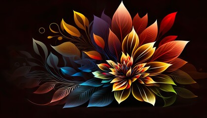 Abstract organic and floral colorful background wallpaper design (Generative AI)