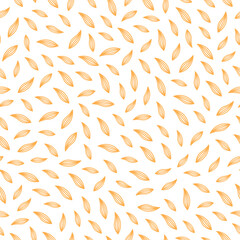 Seamless pattern with yellow abstract flower leaves