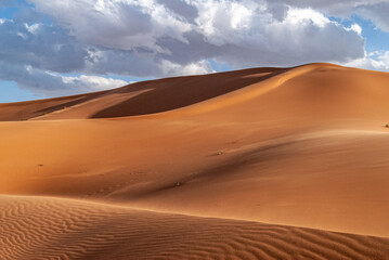 Fototapeta na wymiar Sand dunes in the desert, Erg chebbi, Morocco