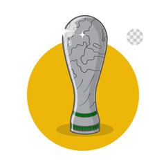 Platinum Soccer Cup Trophy. Champion trophy, sparkling gold cup, sports award. Winner prize. Champion trophy winner trophy award