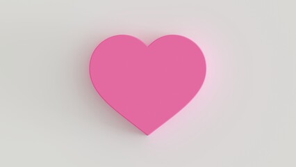 ピンク色のハートマークのある3D背景イラスト