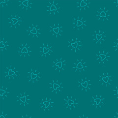 Teal seamless pattern with hearts