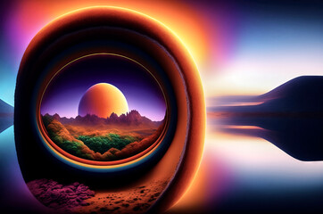 A beautiful sunset illuminates the sky with a gorgeous array of fiery oranges and pinks, creating an idyllic nature scene, made with generative ai