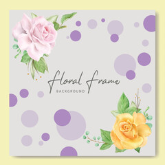 Fototapeta na wymiar Free vector floral wedding invitation template set with elegant brown leaves