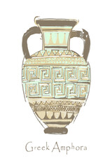 The silhouette of a broken amphora.