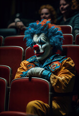 Fototapeta na wymiar Clown funny and scary Generate Ai
