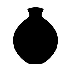Black vase vector. Amphora vector icon. Pitcher silhouette icon vector. Flower pot logo concept vector. Stand for flowers.